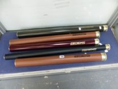 FIVE CASED FISHING RODS BY SAGE