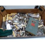 A BOX OF MISC. CUTLERY.