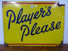 A PLAYERS PLEASE ENAMEL SIGN