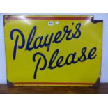 A PLAYERS PLEASE ENAMEL SIGN