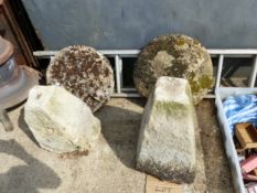 TWO STADDLE STONES