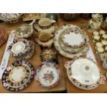 MISCELLANEOUS TEA AND DINNER WARES IN IMITATION OF CROWN DERBYS IMARI PALETTE