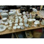 AYNSLEY AND OTHER TEA WARES, A SCHUMANN DESSERT SERVICE, VASES, ETC.
