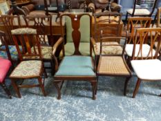 A PAIR AND EIGHT OTHER VARIOUS CHAIRS