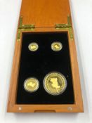 THE PERTH MINT AUSTRALIA, SET OF FOUR 24ct 9999 GOLD PROOF AUSTRALIAN NUGGET COINS TO INCLUDE 100