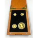 THE PERTH MINT AUSTRALIA, SET OF FOUR 24ct 9999 GOLD PROOF AUSTRALIAN NUGGET COINS TO INCLUDE 100