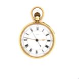 AN 18ct YELLOW GOLD HALLMARKED OPEN FACE CENTRE SECONDS CHRONGRAPH POCKET WATCH WITH MONOGRAMMED