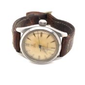 A TUDOR OYSTER WRISTWATCH 7803 MODEL (CIRCA 1950S) SERIAL NUMBER 71593) THE OFF WHITE DIAL WITH