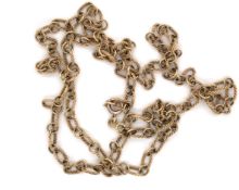 A VINTAGE 9ct HALLMARKED GOLD FANCY LINK CHAIN .HALLMARKED AND DATED 1976, WITH IMPORT MARK FOR