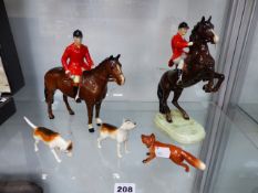 A GROUP OF FIVE BESWICK HUNT SCENE FIGURES