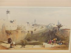 FOUR DECORATIVE COLOUR PRINTS OF MIDDLE EASTERN SCENES AFTER DAVID ROBERTS. 36 x 53cms (4)