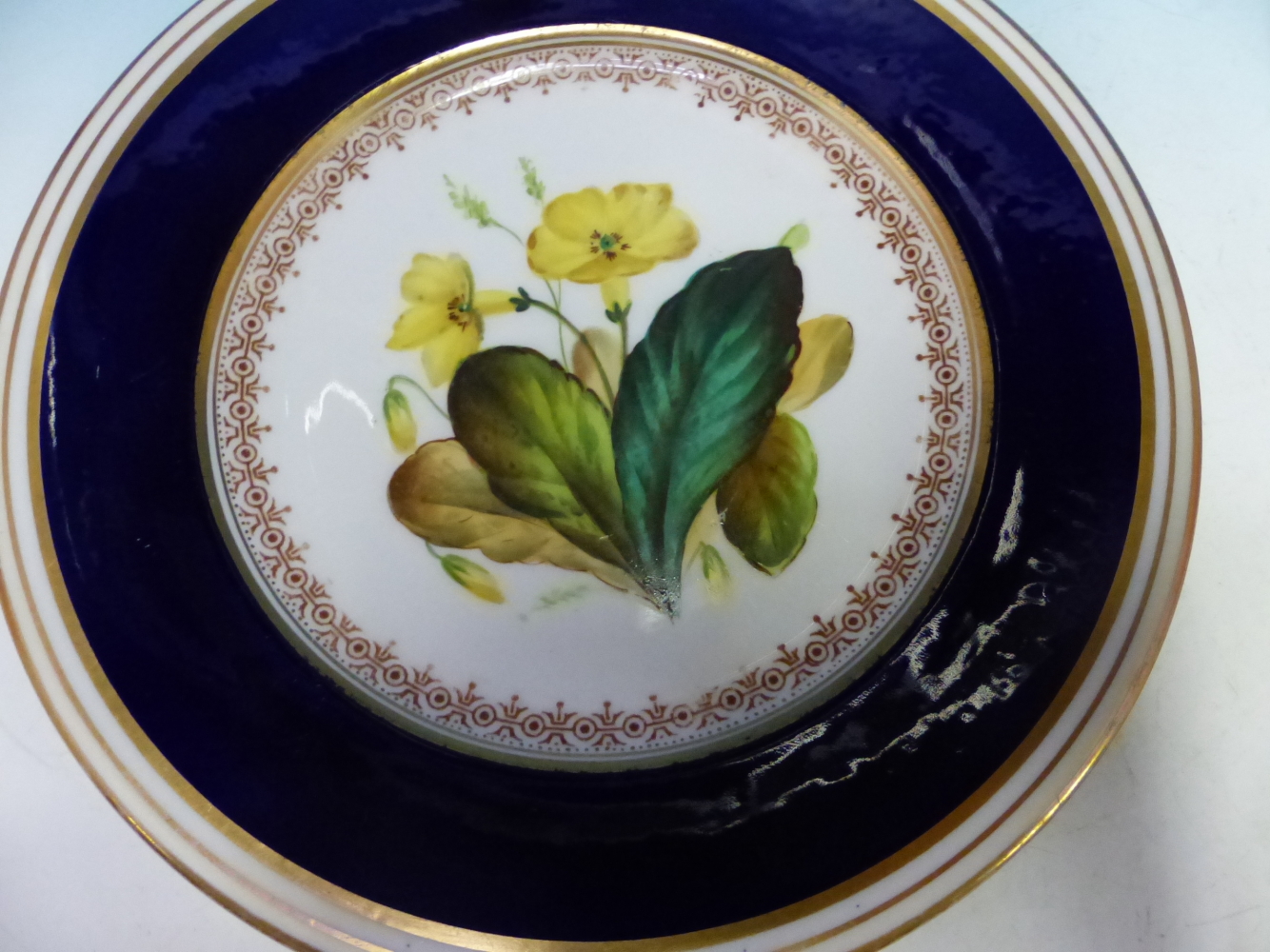A LATE 19th C. ENGLISH PORCELAIN DESSERT SERVICE, EACH PIECE PRINTED AND PAINTED WITH FLOWERS WITHIN - Image 13 of 18