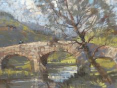•AUBREY SYKES (1910-1995) ARR. THE BRIDGE PASTEL 53 x 71 cm. TOGETHER WITH OTHER BY THE SAME HAND OF