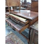 A OAK TABLE TWO DRAWER CANTEEN OF TWELEV PLACE SETTINGS OF RANELAGH PLATE CUTLERY, THE SPIRAL