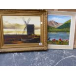 TWO DECORATIVE LANDSCAPE OIL PAINTINGS, BOTH SIGNED (2)