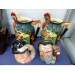 A PAIR OF ROYAL DOULTON MASTER OF FOXHOUNDS PRESENTATION JUGS, TOGETHER WITH TWO ROYAL DOULTON
