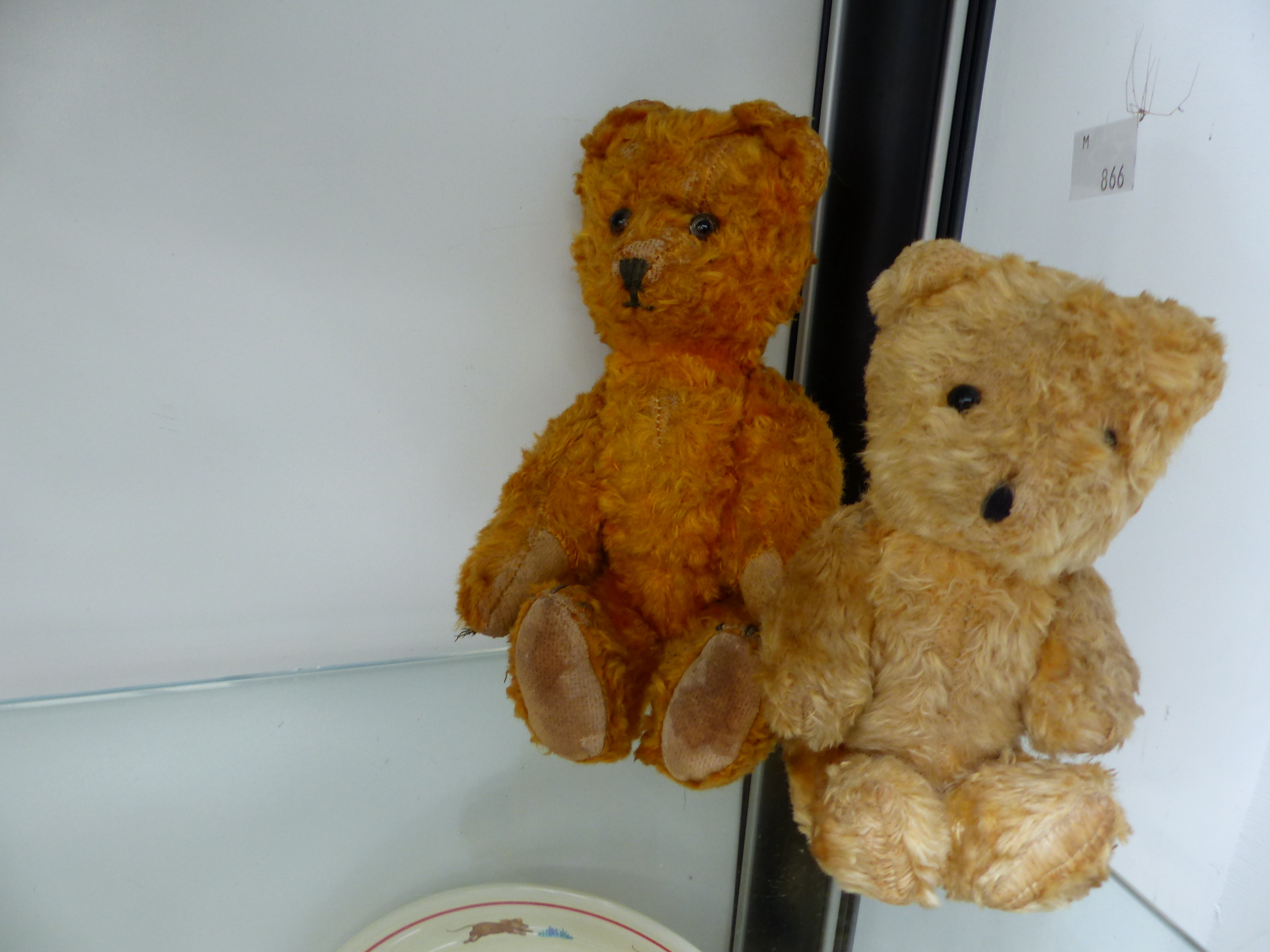 TWO SMALL VINTAGE JOINTED TEDDY BEARS