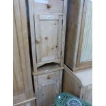 A PAIR OF BEDSIDE CUPBOARDS, EACH WITH SINGLE DRAWER OVER THE DOOR. W 41 x D 47 x H 80cms.
