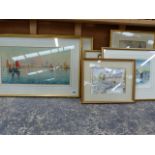 A GROUP OF FURNISHING PRINTS AND WATERCOLOURS, SIZES VARY