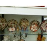 QUALITY OF ROYAL CROWN DERBY PLATES, PIN DISH, SMALL VASE, TWO ORIENTAL SMALL VASES AND ONE OTHER.