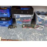 A LARGE COLLECTION OF DIE CAST MODEL VEHICLES BY VARIOUS MAKERS INC. CORGI, BURAGO, MAISTO, SAICO
