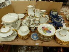 A F.KUPFERSCHMIDT BERLIN W.50 GILT BORDERED PART DINNER SERVICE, TOGETHER WITH A BRAVARIAN COFFEE