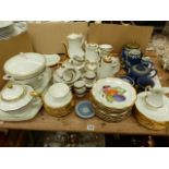 A F.KUPFERSCHMIDT BERLIN W.50 GILT BORDERED PART DINNER SERVICE, TOGETHER WITH A BRAVARIAN COFFEE