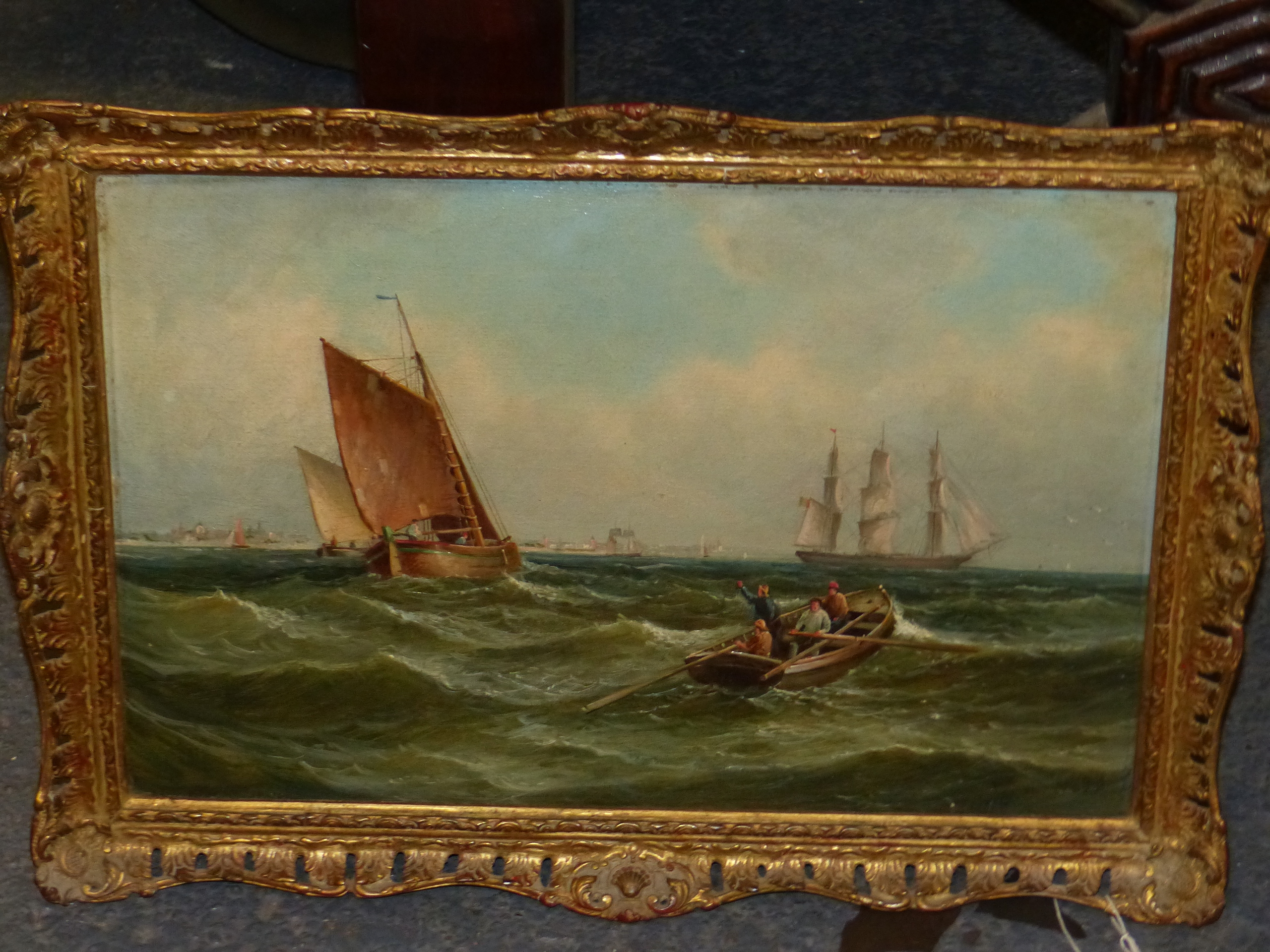 W.C WEBB (19th / 20th CENTURY ENGLISH SCHOOL) A PAIR OF SHIPPING VIEWS, BOTH SIGNED, INSCRIBED - Image 4 of 13