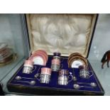 A CASED HALLMARKED SILVER AND CRESCENT AND SONS COFFEE SET