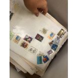 A COLLECTION OF ALL WORLD STAMPS IN ALBUMS ETC