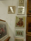 FOUR DECORATIVE NURSERY PICTURES OF TEDDY BEARS TOGETHER WITH ANOTHER OF SHOES (5)