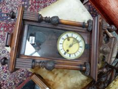 A HAMBURG AMERICAN CLOCK COMPANY MAHOGANY CASED VIENNA REGULATOR TYPE WALL CLOCK. H 64cms.