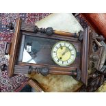 A HAMBURG AMERICAN CLOCK COMPANY MAHOGANY CASED VIENNA REGULATOR TYPE WALL CLOCK. H 64cms.