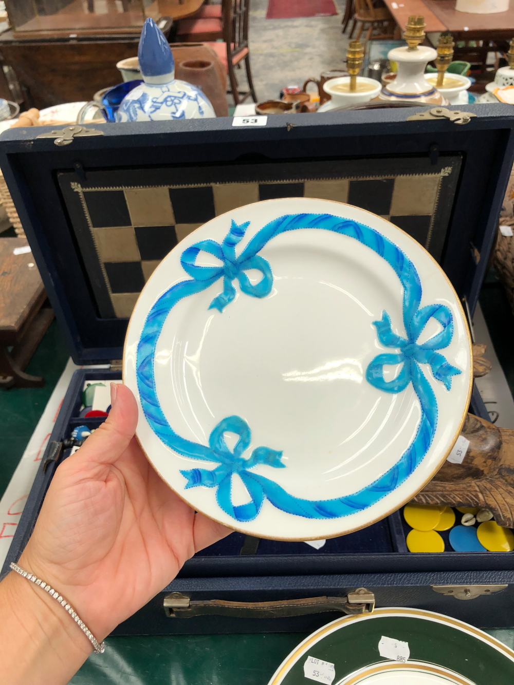 A VINTAGE GAMES COMPENDIUM BY F H AYRES, TOGETHER WITH SPODE PLATES, TWO MASKS,AND MINTON BLUE - Image 28 of 53