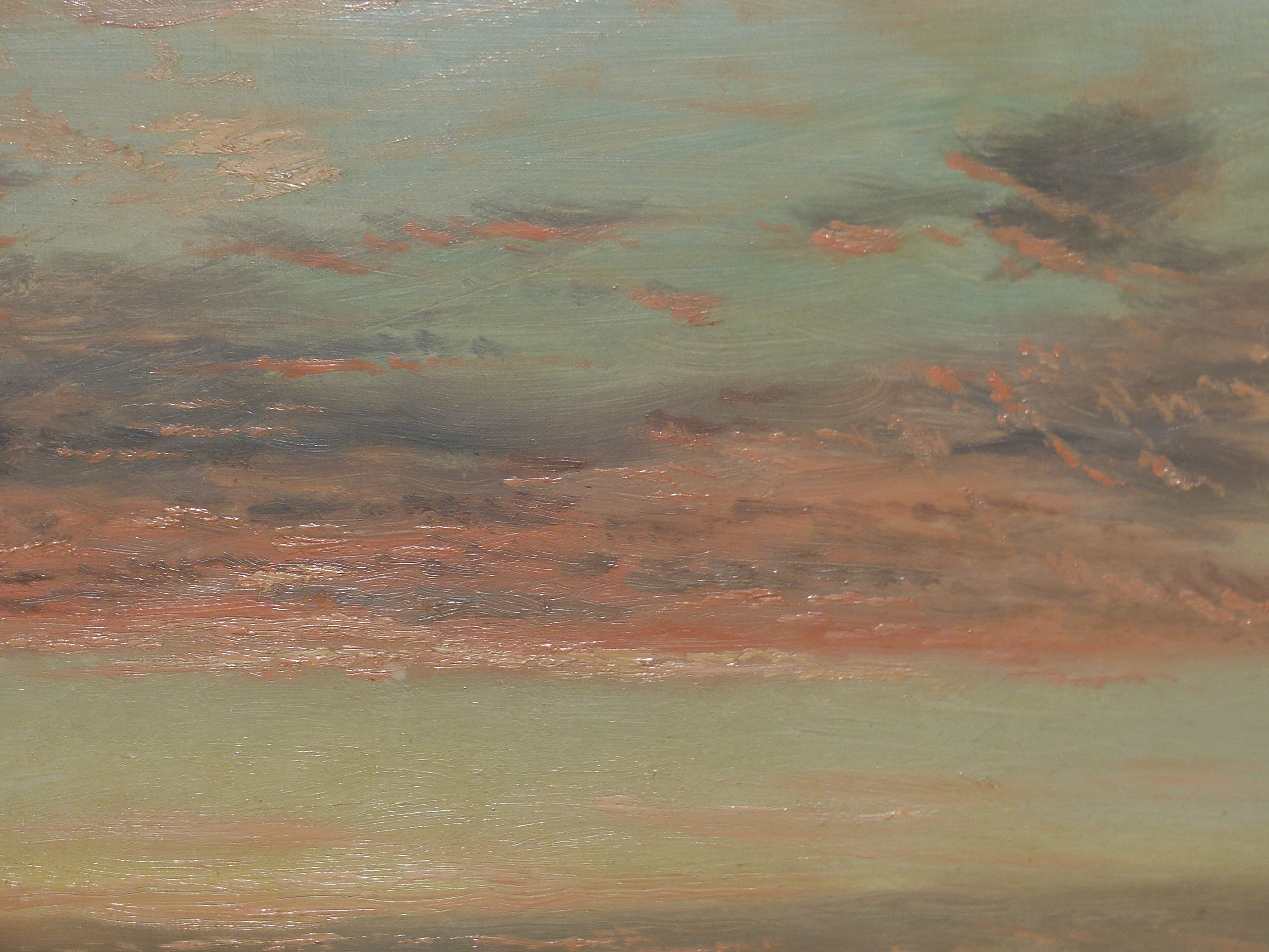 D SHERRIN (1868 - 1940) EVENING GLOW. SIGNED OIL ON CANVAS. 51 x 77 cm - Image 5 of 8