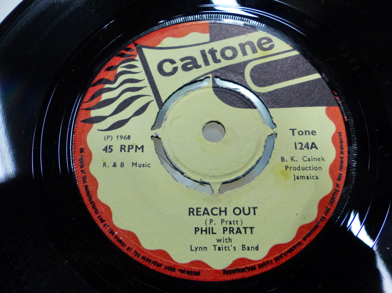 RECORDS. A CALTONE 7" SINGLE, CAT. No. TONE 124, REACH OUT BY PHIL PRATT AND DIRTY DOZEN BY DON D - Image 2 of 5