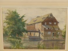 B.R TILBROOK (20th CENTURY SCHOOL). THE OLD MILL. SIGNED, WATERCOLOUR 23 x 32cms.