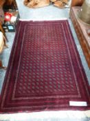 A FINELY WOVEN TURKOMAN? RUG 205 x 130cms