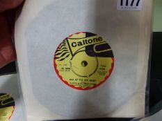 RECORDS. THREE CALTONE LABEL 7" SINGLES, CAT. No.S TONE 108,109 AND 112