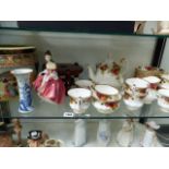 ROYAL ALBERT OLD COUNTRY ROSES PART TEA SET, TOGETHER WITH A ROYAL DOULTON FIGURINE SOUTHERN