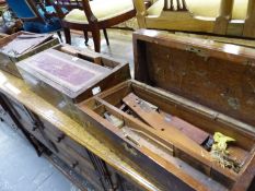 THREE ANTIQUE VARIOUS WRITING SLOPES (FOR RESTORATION)