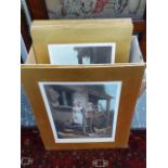 THIRTEEN VINTAGE PENCIL SIGNED PRINTS AFTER WHEATLEY, MOUNTED BUT UNFRAMED IMAGE 40 x 31 cms