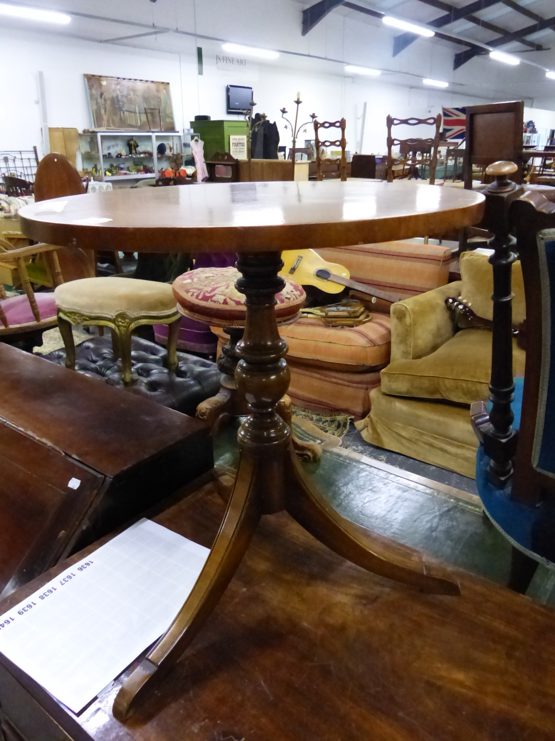 A MAHOGANY TRIPOD TABLE. Dia. 51 x H 55cms.