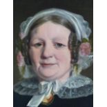 MID 19th CENTURY ENGLISH SCHOOL PORTRAIT OF A LADY. OIL ON CANVAS 77 x 64 cms