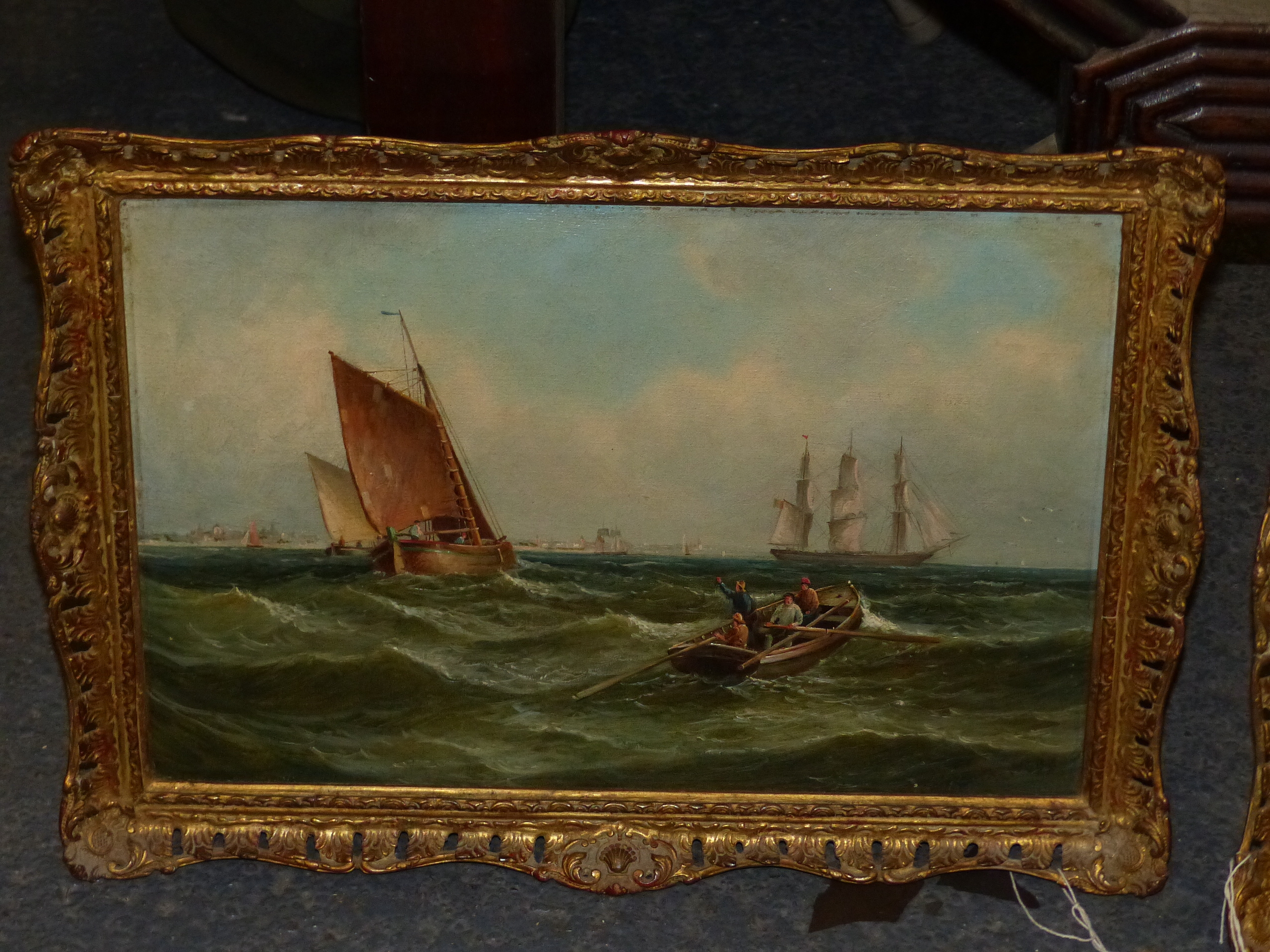 W.C WEBB (19th / 20th CENTURY ENGLISH SCHOOL) A PAIR OF SHIPPING VIEWS, BOTH SIGNED, INSCRIBED - Image 6 of 13