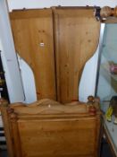 TWO PINE SINGLE BEDS WITH HEAD AND FOOT BOARDS AND SIDES