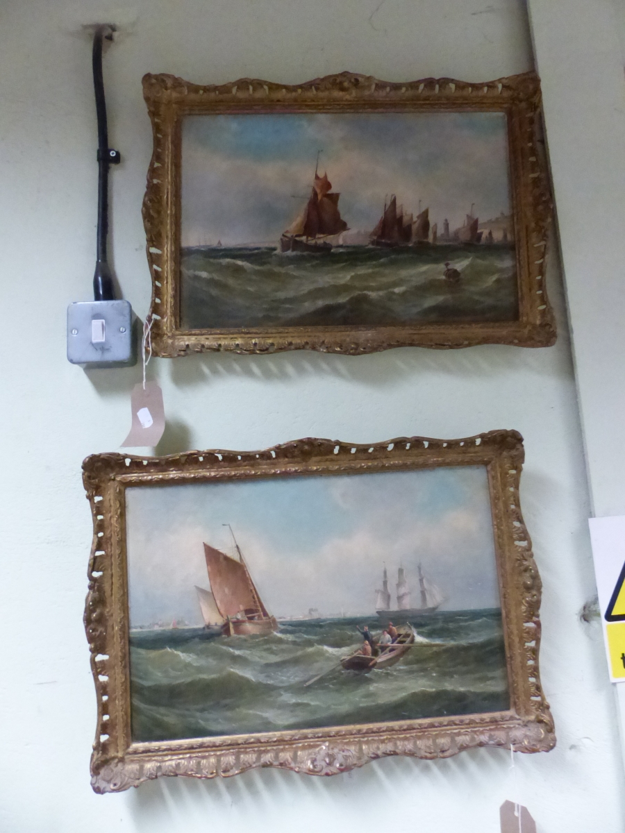 W.C WEBB (19th / 20th CENTURY ENGLISH SCHOOL) A PAIR OF SHIPPING VIEWS, BOTH SIGNED, INSCRIBED - Image 13 of 13