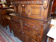 AN EARLY 20th C. COURT CUPBOARD. W 122 x D 49 x H 141cms.