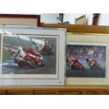 A PENCIL SIGNED COLOUR PRINT OF MOTORCYCLES, ENTITLED THE ONE AND ONLY, AFTER RAY GOLDSBOROUGH 45 x