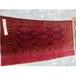 AN ANTIQUE TURKOMAN BAG FACE 152 x 82cm